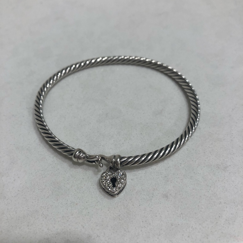 David Yurman Heart Lock Bracelet w/ Diamonds Small